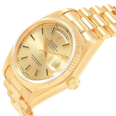 rolex men's 18 karat president watch|Rolex president 18k yellow gold.